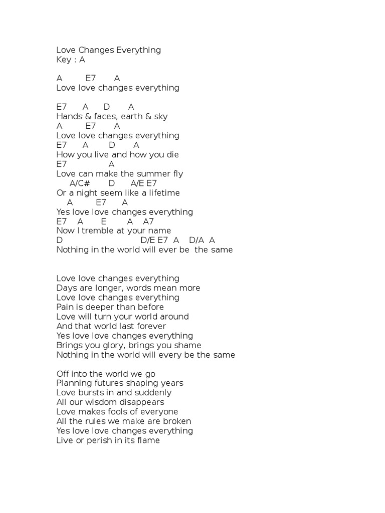 Love Changes Everything