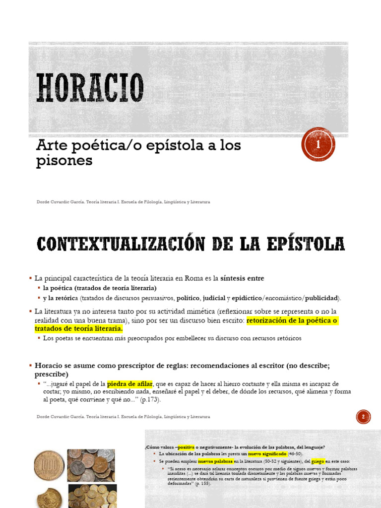 Teoría literaria de Horacio y su poética | PDF | Artes del Lenguaje y ...