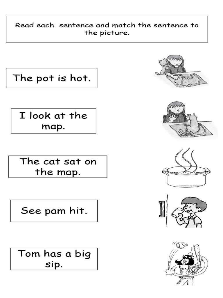 The Pot Is Hot. Read Each Sentence and Match The Sentence To The