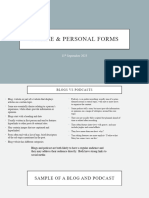 Online Forms and Personal Forms