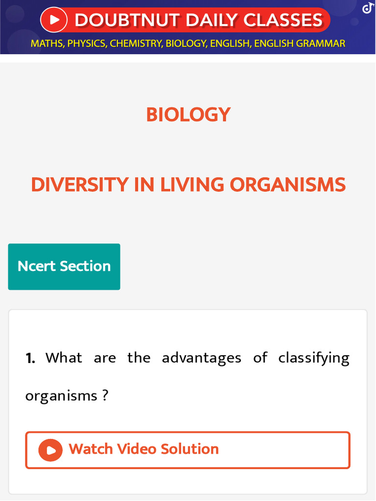 Classification of Living Organisms | PDF | Organisms | Algae