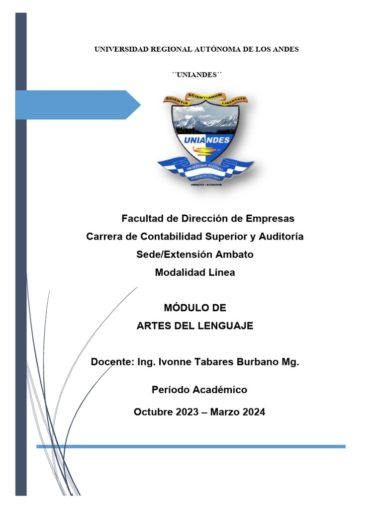 Módulo de Artes del Lenguaje en UNIANDES | PDF | Escuchando | Comunicación