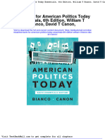 Test Bank For American Politics Today Essentials 6th Edition William T Bianco David T Canon