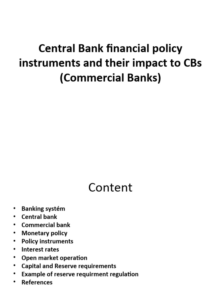 Central Bank Financial Policy Instruments and Their Impact | PDF ...