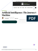 Artificial Intelligence - The Journey To A Thinking Machine