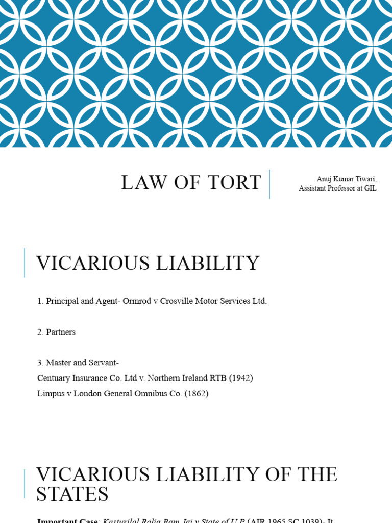 Law of Tort | PDF | Tort | Joint And Several Liability