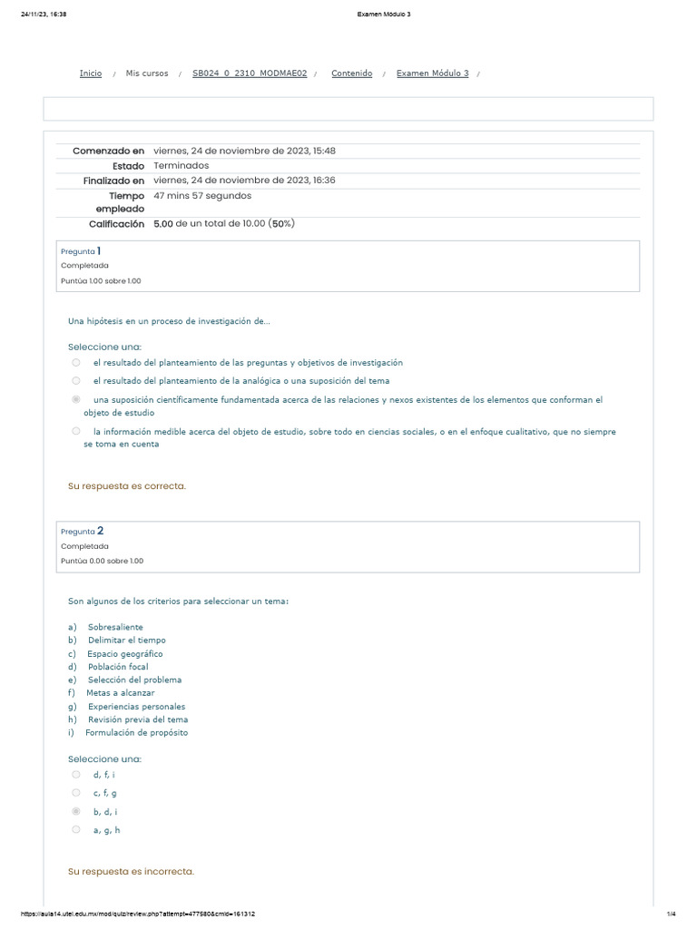 Examen Módulo 3 Pdf Teoría Hipótesis