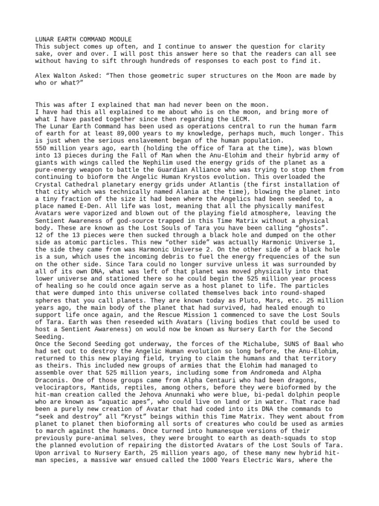 Lunar Earth Command Module | PDF | Moon | Earth