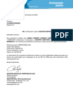 Certificado Laboral Guzman Camila