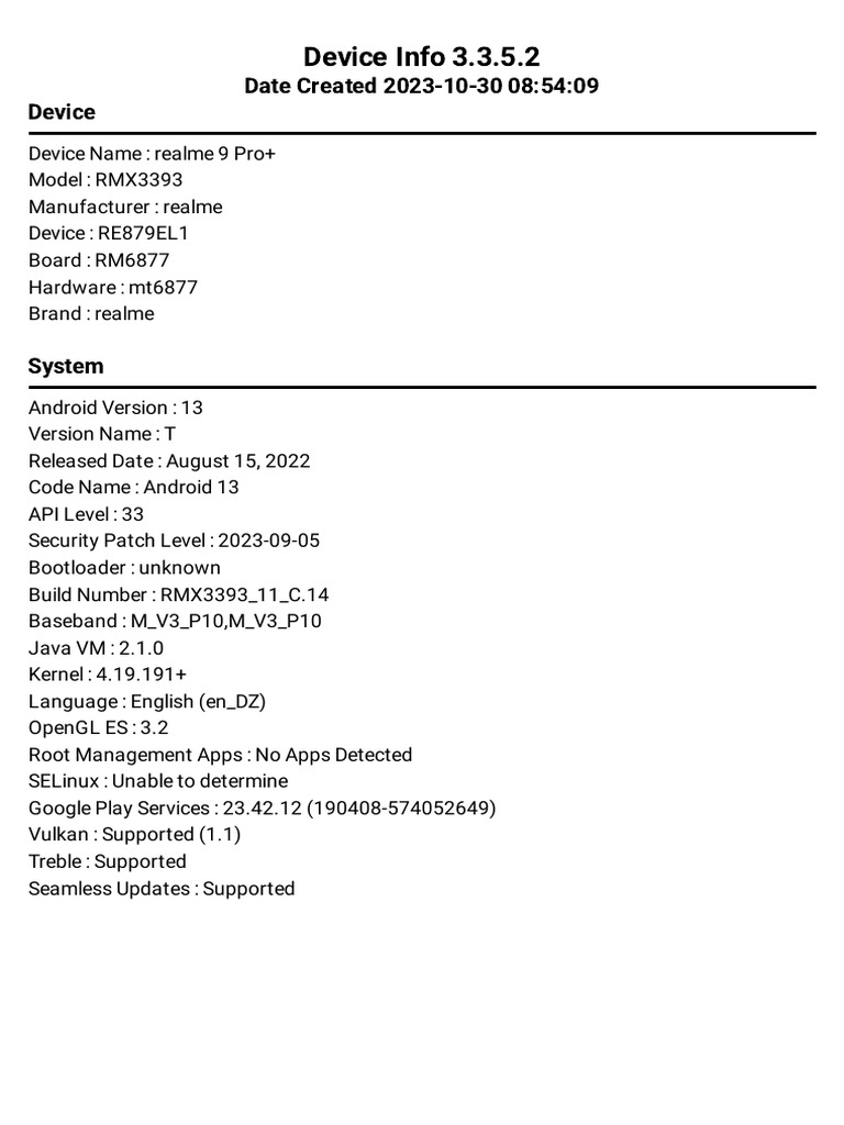 Device info pdf pixel bluetooth