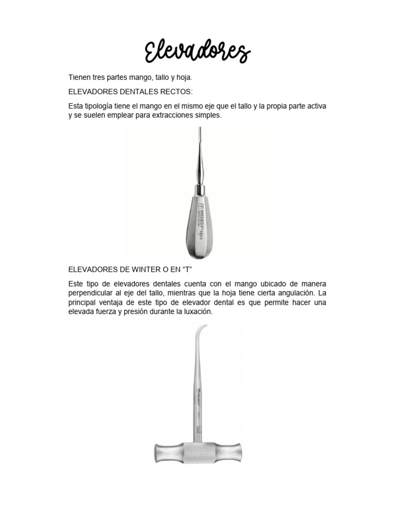 Elevadores | PDF | Odontología | Diente