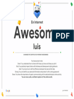 Google Interland Luis Certificate of Awesomeness