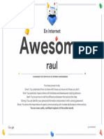 Google Interland Raul Certificate of Awesomeness