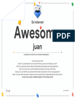 Google Interland Juan Certificate of Awesomeness