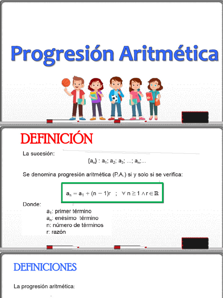 Definición y Ejercicios de Progresión Aritmética | PDF | Matemáticas