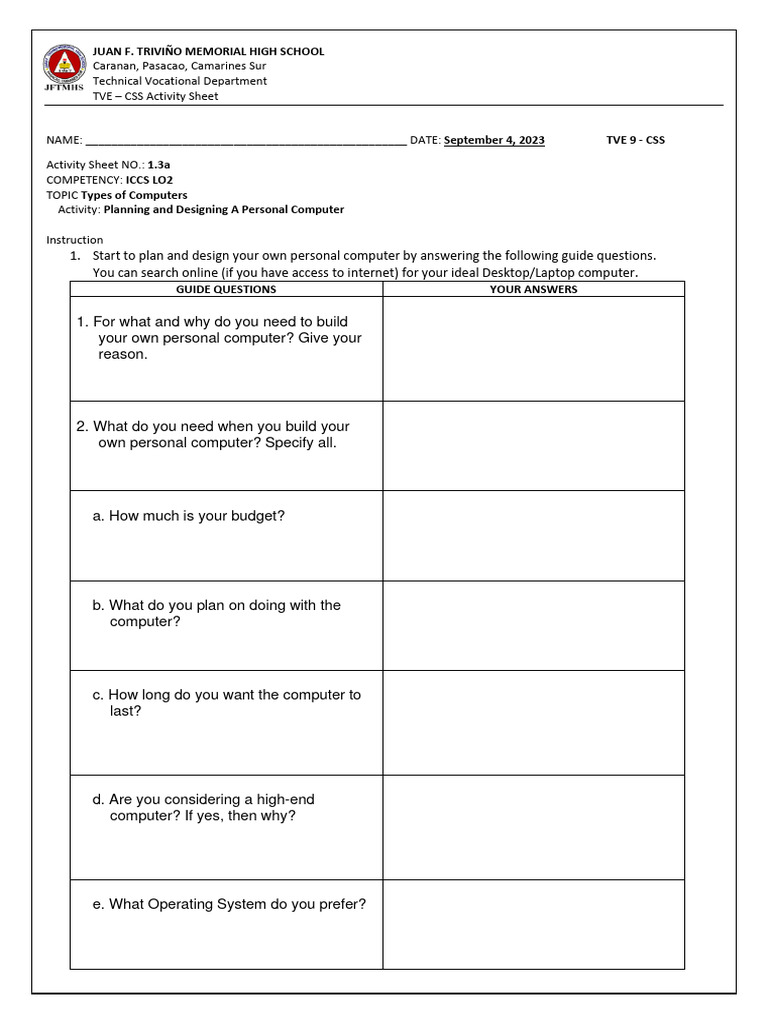 Designing Your Ideal Personal Computer | PDF | Computers | Technology ...