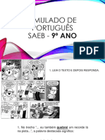 Simulado de Português SAEB 9 Anos