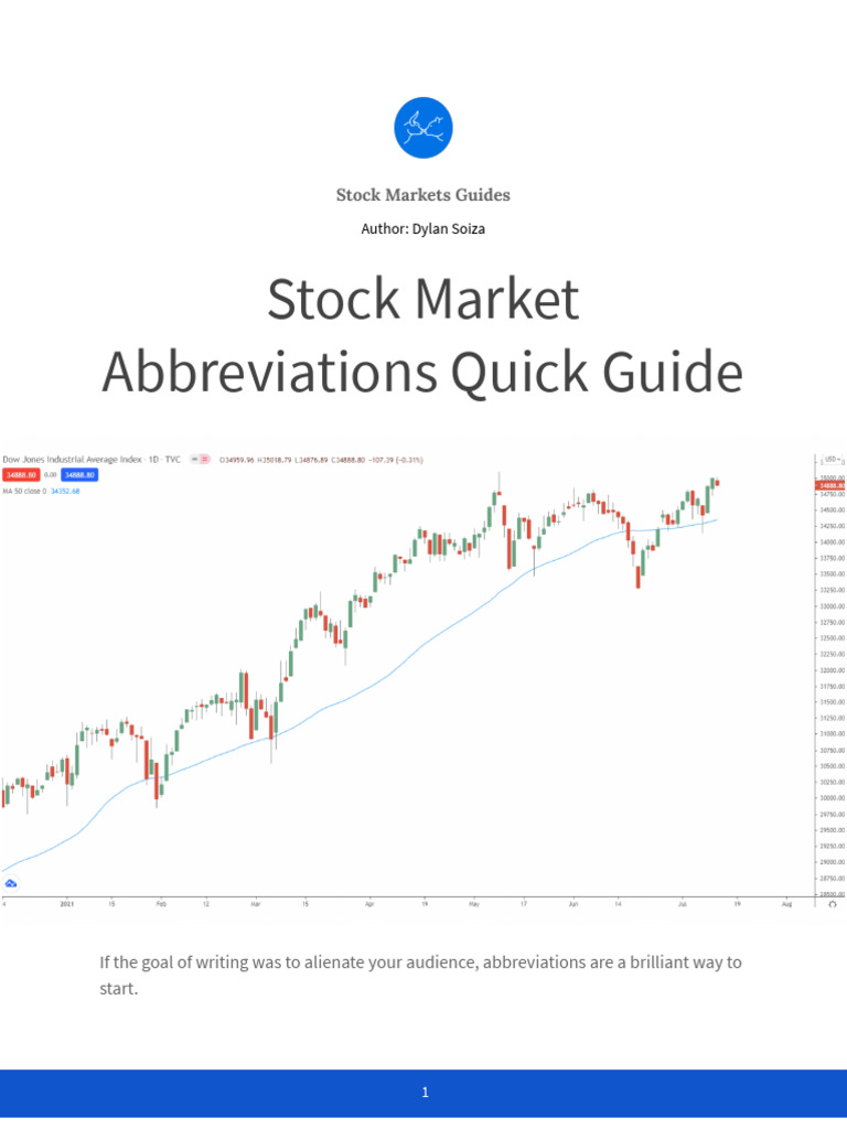Essential Stock Market Abbreviations Guide | PDF | Investing | Exchange ...