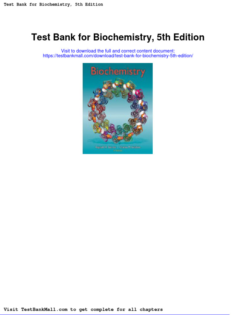 Test Bank For Biochemistry 5th Edition PDF Biochemistry Chemistry