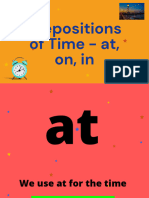 Prepositions of Time - At, On, in