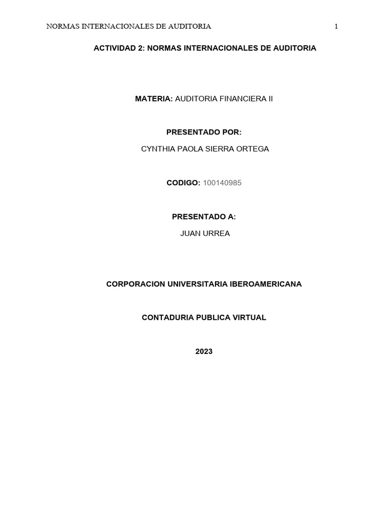 Normas Internacionales de Auditoría (NIA) | PDF | Auditoría | Contralor