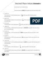Answers Understanding Decimal Place Values Differentiated Activity Sheets