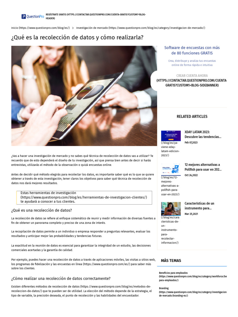 ¿Qué Es La Recolección de Datos y Cómo Realizarla | PDF | Cuestionario ...