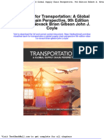 Test Bank For Transportation A Global Supply Chain Perspective 9th Edition Robert A Novack Brian Gibson John J Coyle