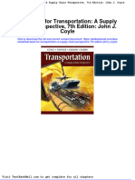 Test Bank For Transportation A Supply Chain Perspective 7th Edition John J Coyle