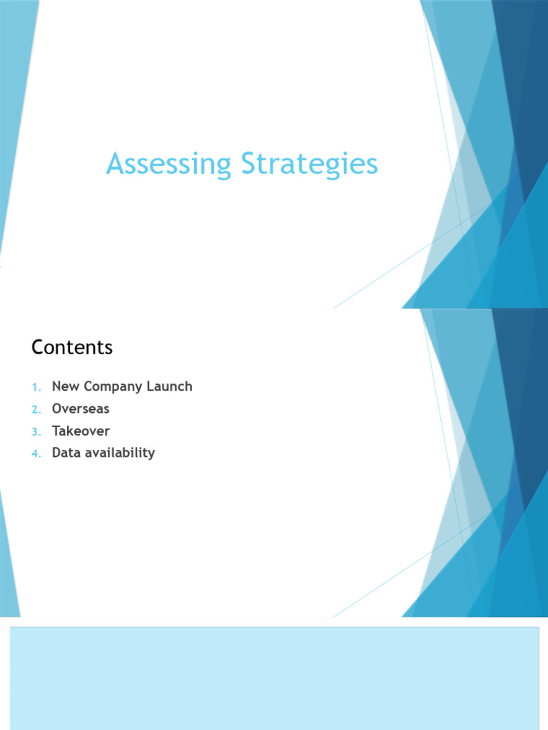 Assessing Strategies PDF Insurance Takeover