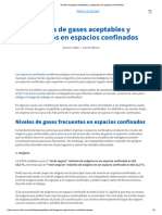 Niveles de Gases Aceptables y Peligrosos en Espacios Confinados