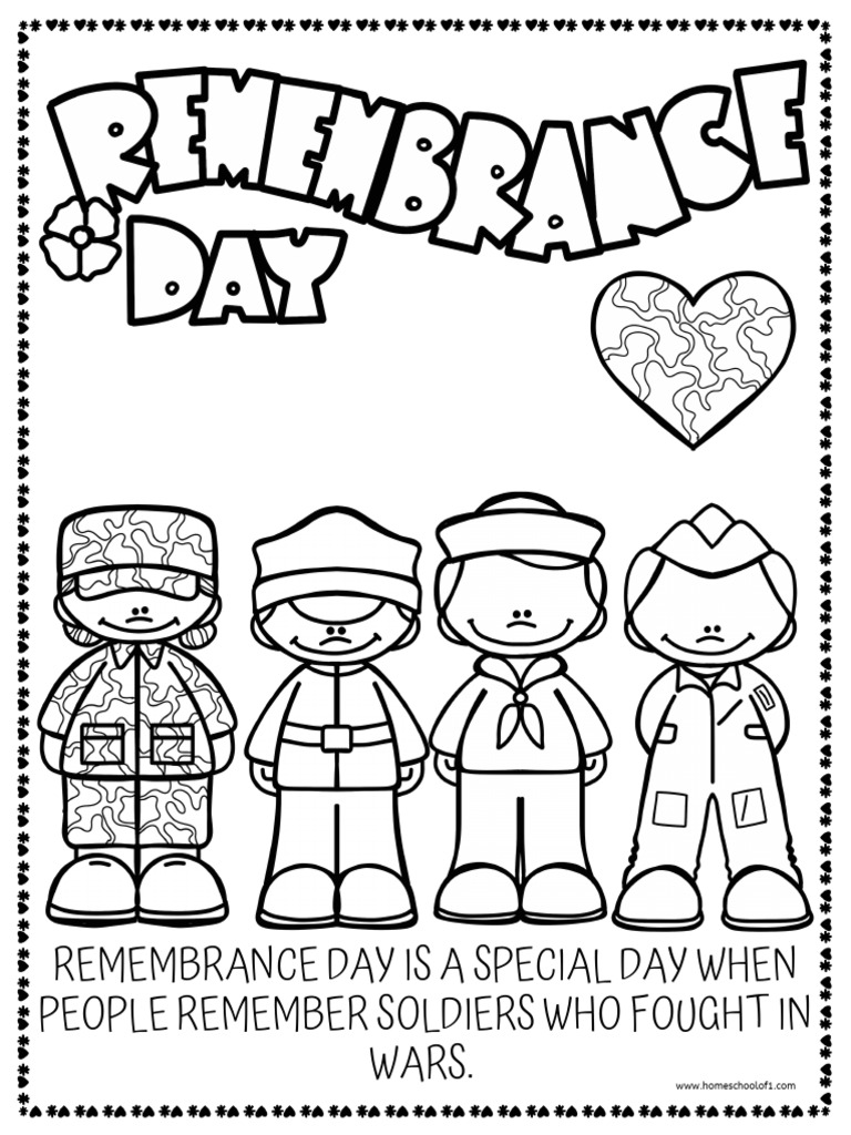 Remembrance Day Colouring PDF