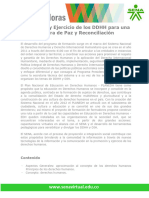 Promoción y Ejercicio de Los DDHH para Una Cultura de Paz y Reconciliación