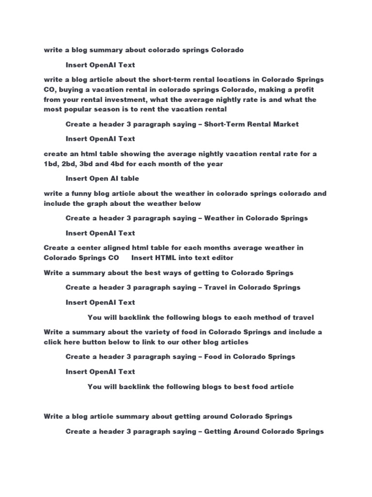 Colorado Springs Open A I Test PDF Car Rental Colorado