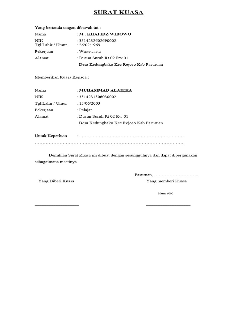 Surat Kuasa Validasi Pph Kosongan Pdf - vrogue.co