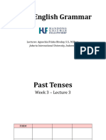 Lecture 3 - The Past Tenses