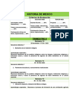 Dosificacion Trimestre II Historia de Mexico