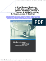 Test Bank For Modern Business Statistics With Microsoft Excel 6th Edition David R Anderson Dennis J Sweeney Thomas A Williams Jeffrey D Camm James J Cochran