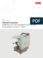 Vacuum Contactor: Addendum To VSC Installation and Service Instructions 7.2/12 KV - 400 A