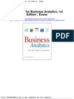 Test Bank For Business Analytics 1st Edition Evans