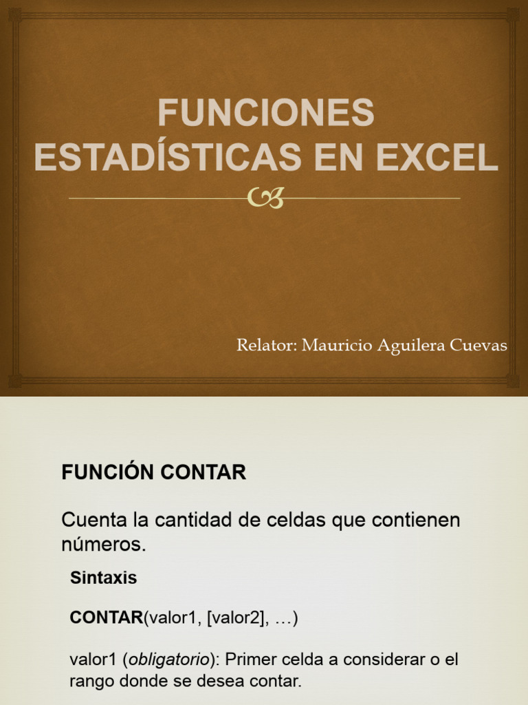 Funciones Estadísticas | PDF