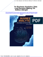 Test Bank For Business Analytics Data Analysis and Decision Making 7th Edition Albright