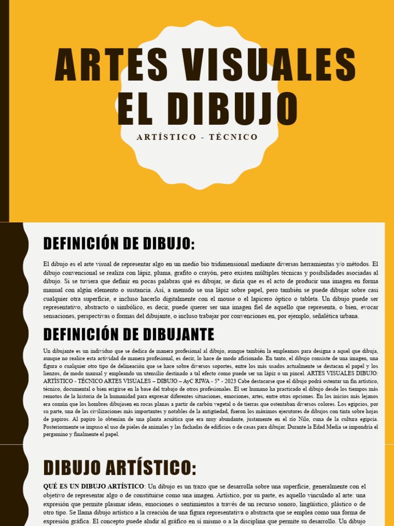Dibujo en Artes Visuales: Técnicas y Tipos | PDF | Pinturas | Dibujo