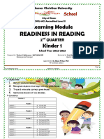 2nd Quarter Reading Kinder 1 1