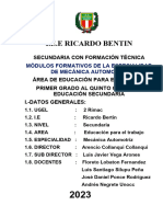 Itinerario y Modulo Formativo - Mecanica Automotriz