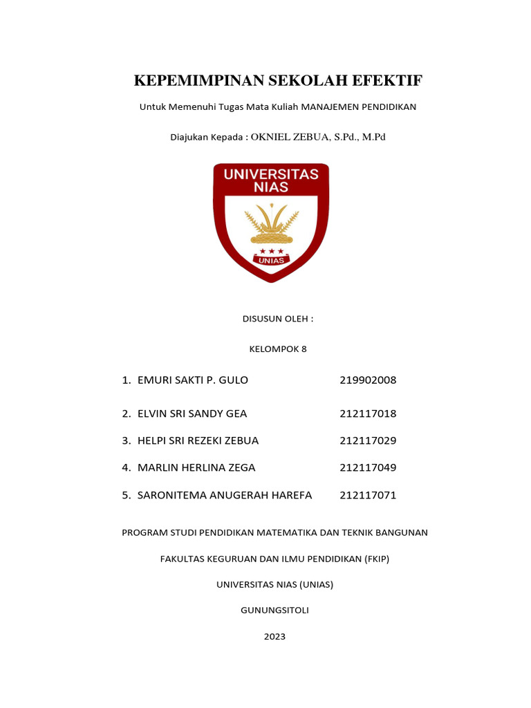 Kepemimpinan Efektif di Sekolah | PDF | Karier & Perkembangan ...
