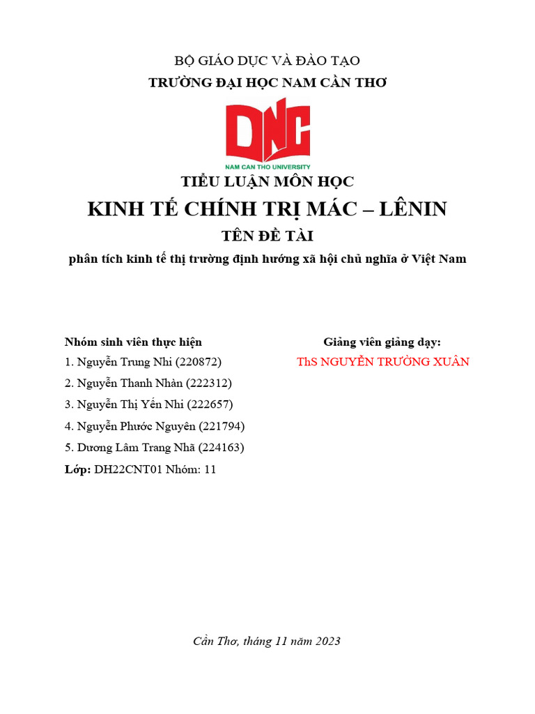 Tiểu luận KTCT nhóm 11-đã gộp | PDF