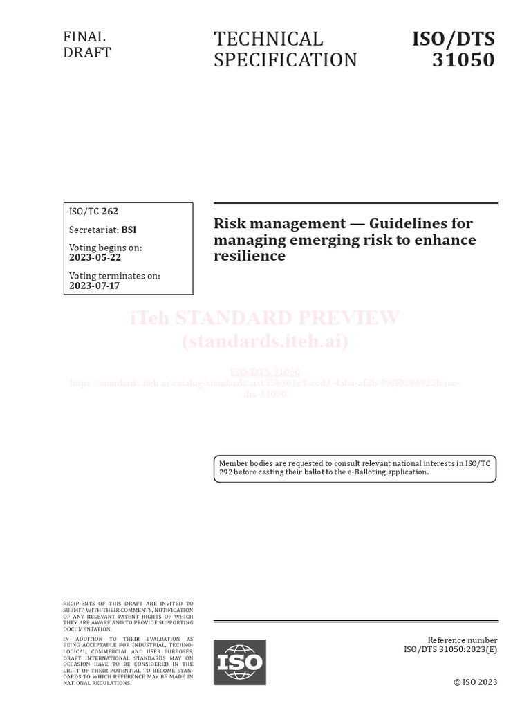 Iso DTS 31050 | PDF | Risk | Innovation