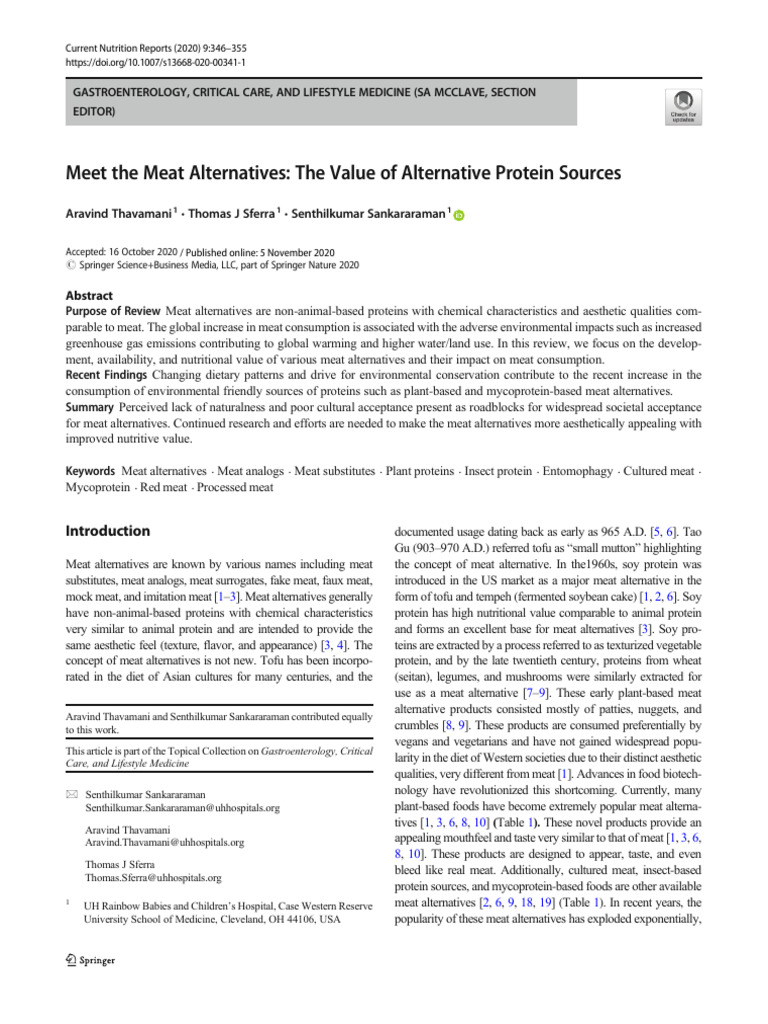 Meet The Meat Alternatives The Value of Alternative Protein Sources