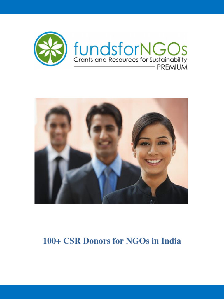 CSR Donors List for NGOs in India | PDF | Corporate Social ...